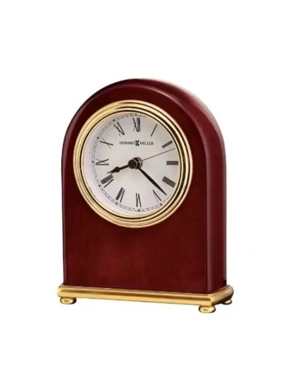 Howard Miller Rosewood Arch Alarm Clock, Model 613-487, Battery-Operated, NIB